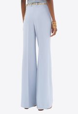 Chloé Wool Crepe Tailored Pants Light Blue CH25SPA06302466 Ash Blue