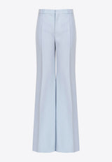 Chloé Wool Crepe Tailored Pants Light Blue CH25SPA06302466 Ash Blue