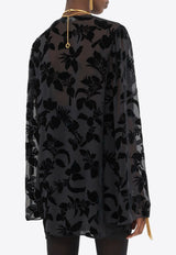 Chloé Floral Velvet Jacquard Mini Dress Black CH25SRO10294001 Black