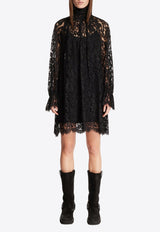 Chloé High-Neck Lace Mini Dress Black CH25SRO39400001 Black