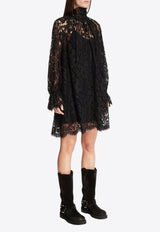 Chloé High-Neck Lace Mini Dress Black CH25SRO39400001 Black