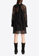 Chloé High-Neck Lace Mini Dress Black CH25SRO39400001 Black