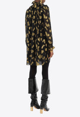 Chloé Floral Brocade Mini Dress Black CH25SRO45412001 Black