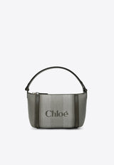Chloé Carry Striped Canvas Shoulder Bag Green CH25UP566O65/R_CHLOE-3E5