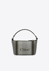Chloé Carry Striped Canvas Shoulder Bag Green CH25UP566O65/R_CHLOE-3E5