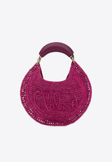 Chloé Summer Banana Woven-Raffia Hobo Bag Fuchsia CH25US902P086P1 Fuchsia Rose