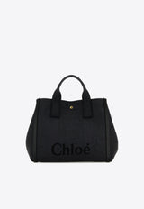 Chloé Medium Carry Logo Shoulder Bag Black CH25US910P1944C Black Navy