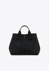 Chloé Medium Carry Logo Shoulder Bag Black CH25US910P1944C Black Navy