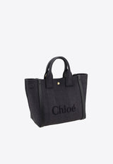 Chloé Carry Logo Shoulder Bag Black CH25US911P1944C Black Navy