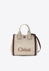 Chloé Small Carry Jacquard Canvas Tote Bag Beige CH25US911P19/R_CHLOE-24P
