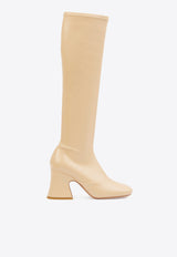 Chloé Janis 80 Knee-High Faux Leather Boots Beige CH25W13HUH/R_CHLOE-086