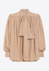 Chloé Silk Tied Blouse Sand CH25WHT05005/R_CHLOE-285
