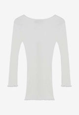 Chloé Ribbed Knit Fitted Cardigan White CH25WJC01185/R_CHLOE-101