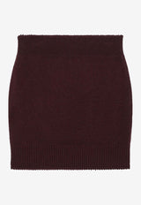 Chloé Argyle Wool Knit Mini Skirt Burgundy CH25WMJ03580/R_CHLOE-601
