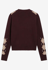 Chloé Argyle Wool Knit Sweater Burgundy CH25WMP01580/R_CHLOE-601