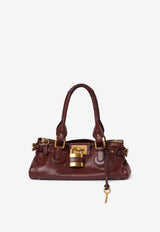 Chloé Paddington Grained Leather Top Handle Bag Brown CH25WS802P75 27M