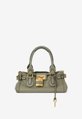 Chloé Paddington Grained Leather Top Handle Bag Green CH25WS802P75 3D6