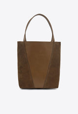 Chloé Spin Leather and Suede Tote Bag Brown CH25WS811Q76/S_CHLOE-20V