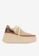 Chloé Nama Wedge Platform Sneakers Beige CH26A02IYK 236