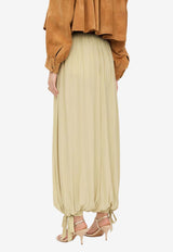 Chloé Fluid Pleats Pants in Technical Satin Green CH26APA66007 390