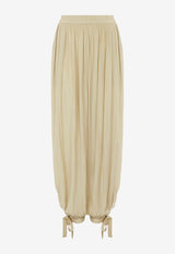 Chloé Fluid Pleats Pants in Technical Satin Green CH26APA66007 390