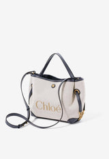 Chloé Small Clover Canvas Tote Bag Navy CH26AS656S63 44C