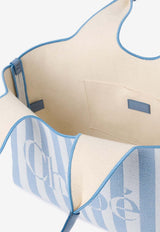 Chloé Stripy East-West Tote Bag Light Blue CH26AS767R65 440