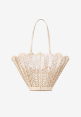 Chloé Soleil Basket Bag in Patent Calfskin Cream CH26AS944S13 27J