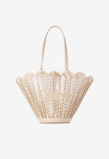 Chloé Soleil Basket Bag in Patent Calfskin Cream CH26AS944S13 27J