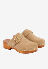 Chloé Jeannette 40 Suede Clogs Sand CH26S12ZRY 751