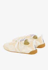 Chloé Kick Nylon and Suede Sneakers Cream CH26S15RVQ 24U