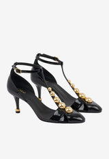 Chloé Cleia 70 Studded Leather Pumps Black CH26S16QWC 001