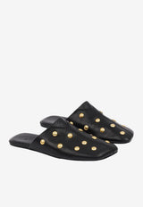 Chloé Rita Studded Leather Flat Mules Black CH26S16SUR 001