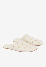 Chloé Rita Studded Leather Mules Eggshell CH26S16SUR 122