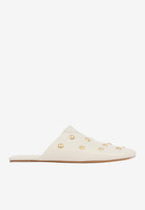 Chloé Rita Studded Leather Mules Eggshell CH26S16SUR 122