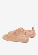 Chloé Rita Stud Embellished Mesh Flats Beige CH26S16TWE 26Y
