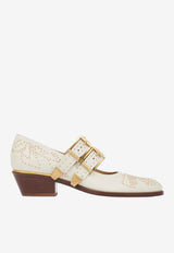 Chloé Susanna 40 Studded Leather Pumps Eggshell CH26S16WUR 122