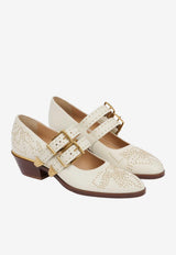 Chloé Susanna 40 Studded Leather Pumps Eggshell CH26S16WUR 122