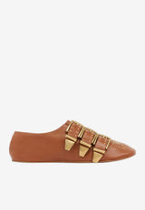 Chloé Susanna Studded Leather Ballet Flats Brown CH26S16YUN 27T
