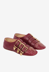 Chloé Susanna Studded Leather Ballet Flats Wine CH26S16YUR 602