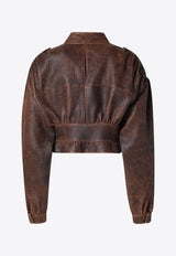 Chloé Vintage Leather Cropped Jacket Brown CH26SCV96204/S_CHLOE-233