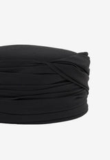 Chloé Silk Crepe Toque Hat Black CH26SHT02SIL 001