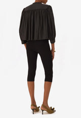 Chloé Ruffled Yoke Taffeta Blouse Black CH26SHT28102 001