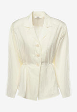 Chloé Gathered Waist Silk-Blend Shirt White CH26SHT36102 103