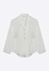 Chloé Ruffled Silk-Blend Blouse Ivory CH26SHT36102/S_CHLOE-103