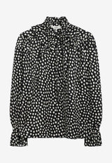 Chloé Polka-Dots Silk Ruffled Blouse Monochrome CH26SHT70300/S_CHLOE-915