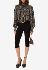 Chloé Polka Dots Silk Jacquard High-Neck Top Black CH26SHT90300 915