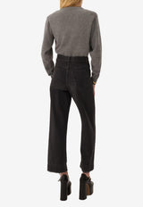 Chloé Fitted Logo Wool and Cashmere Cardigan Gray CH26SMC08710 012