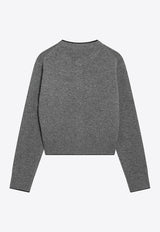 Chloé Heart Logo Wool Cardigan Gray CH26SMC08710/S_CHLOE-012