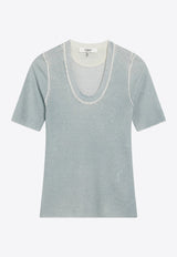 Chloé Wool-Blend Knit Top Blue CH26SMP25510/S_CHLOE-40S
